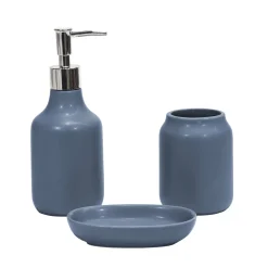 Set Bagno 3 pezzi in Ceramica Petrolio