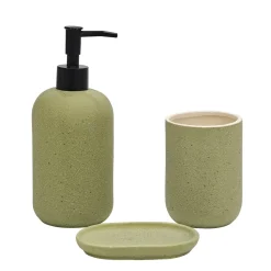 Set Bagno 3 pezzi in Ceramica Verde