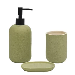 Set Bagno 3 pezzi in Ceramica Verde