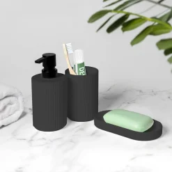 Set Bagno 3 pezzi in Polipropilene Nero