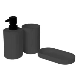 Set Bagno 3 pezzi in Polipropilene Nero