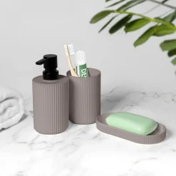 Set Bagno 3 pezzi in Polipropilene Tortora