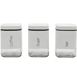 Set 3 barattoli da cucina Bianco 80 cl