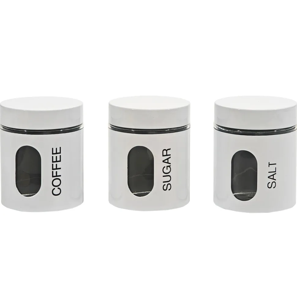 Set 3 barattoli da cucina Bianco Lucido 75 cl