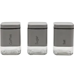 Set 3 barattoli da cucina Grigio 80 cl