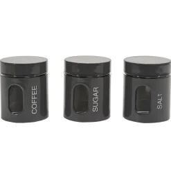 Set 3 barattoli da cucina Grigio Lucido 75 cl