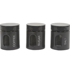 Set 3 barattoli da cucina Grigio Lucido 75 cl