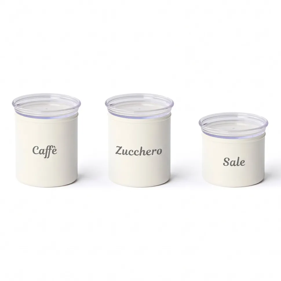 Set 3 Barattoli Ermetici Impilabili Linea Chef Line