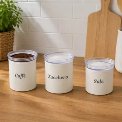 Set 3 Barattoli Ermetici Impilabili Linea Chef Line