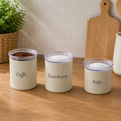 Set 3 Barattoli Ermetici Impilabili Linea Chef Line