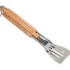 Set BBQ 3 pezzi Utensili Barbecue in acciaio inox e manico allungato in legno