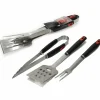 Set BBQ 3 pezzi Utensili Barbecue in acciaio inox e manico in plastica
