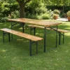 Set Birreria da giardino con Tavolo e 2 panchine Pieghevoli