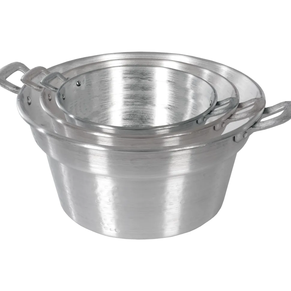 Set 3 Caldaie con Maniglie Linea La Contadina in Alluminio Puro 99,5%