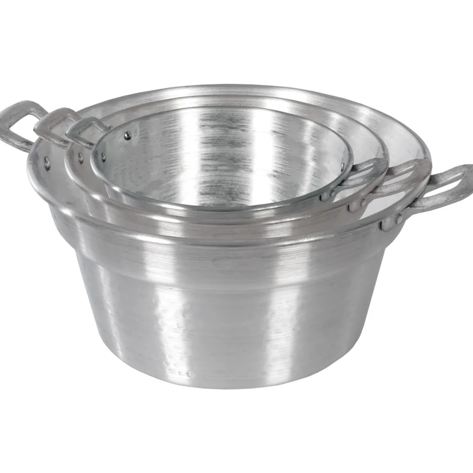 Set 3 Caldaie con Maniglie Linea La Contadina in Alluminio Puro 99,5%
