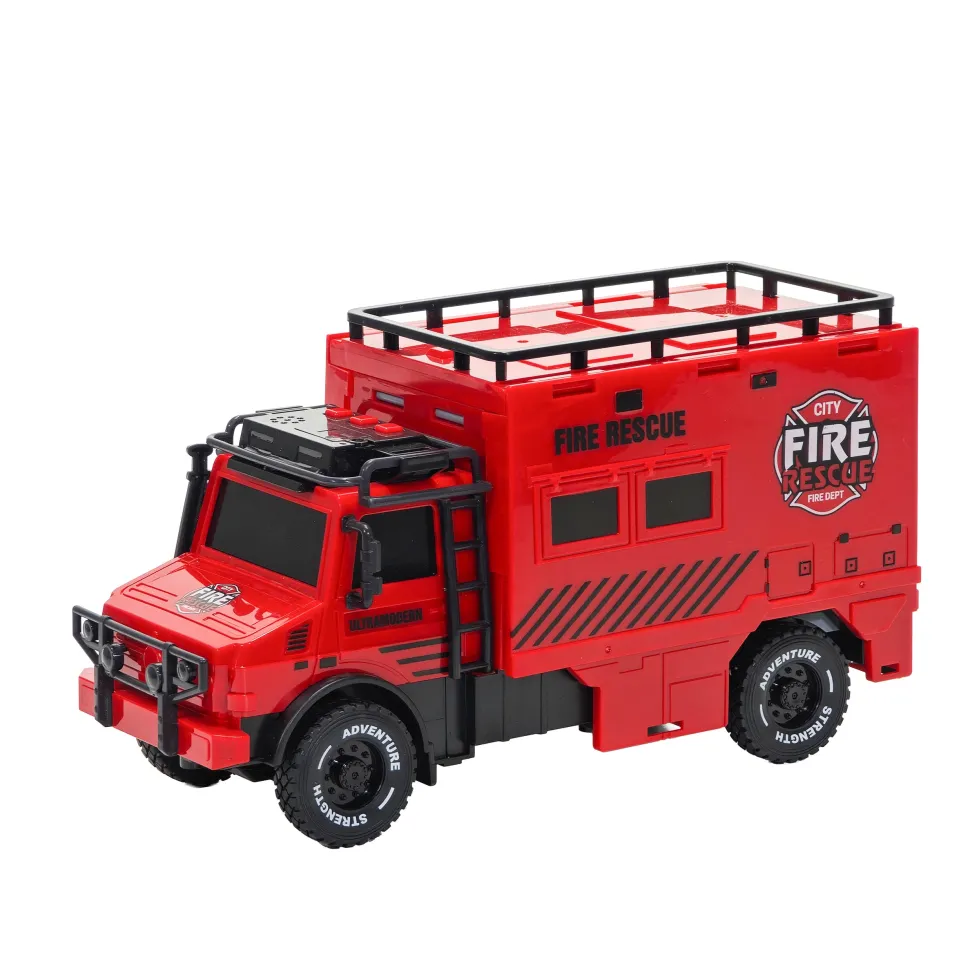 Set Camion Trasportatore RAIL con Mini Veicoli in Metallo Die-Cast e Luci