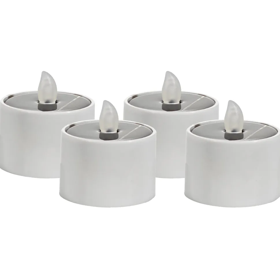 Set 4 Candele Solari Led Effetto Fiamma