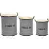 Set 3 Ceste Portabiancheria con Manici Grigio