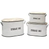 Set 3 Ceste Portabiancheria con Manici Rettangolare Bianco