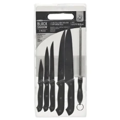 Set Coltelli con tagliere in Polipropilene 7 Pezzi Linea Black Shadow