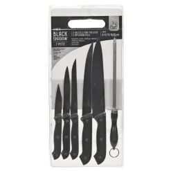 Set Coltelli con tagliere in Polipropilene 7 Pezzi Linea Black Shadow
