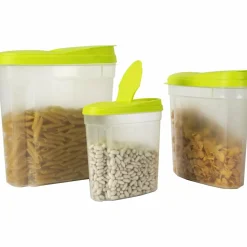 Set 3 Contenitori con Coperchio Dosatore in Polipropilene Food Organizer