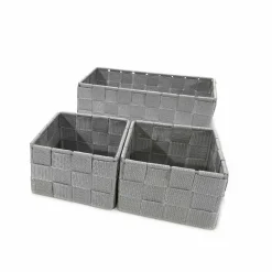 Set contenitori grigio 3 pezzi