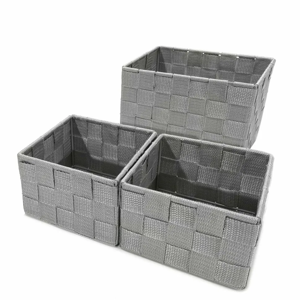 Set contenitori grigio 3 pezzi
