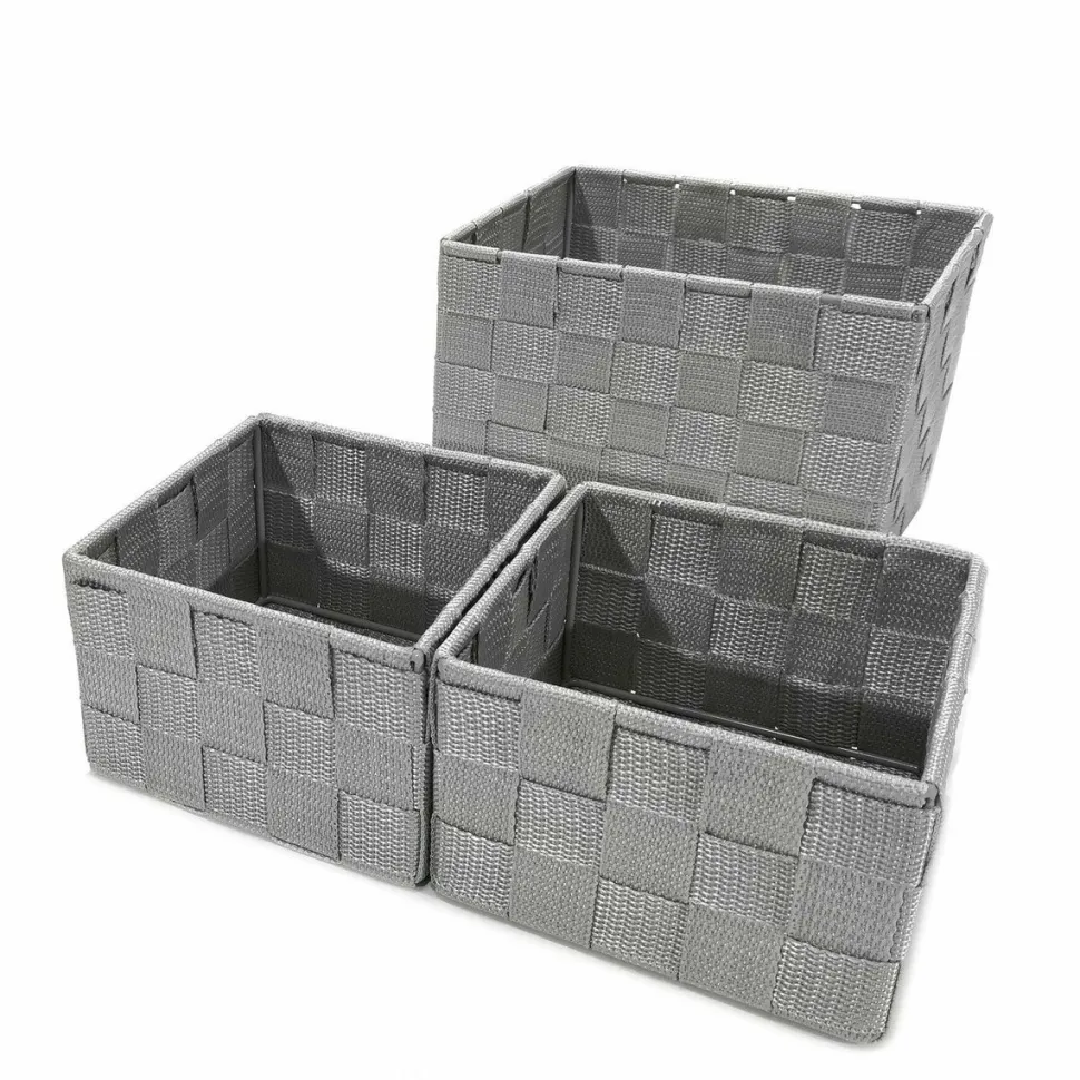 Set contenitori grigio 3 pezzi