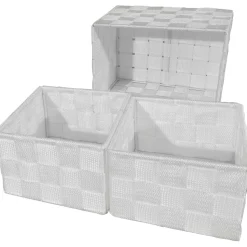 Set Contenitori in Polipropilene Bianco 3 pezzi