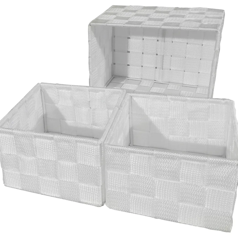 Set Contenitori in Polipropilene Bianco 3 pezzi