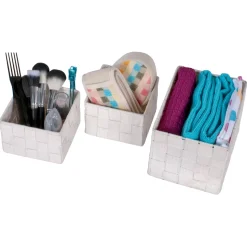 Set Contenitori in Polipropilene Bianco 3 pezzi