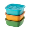 Set 3 Contenitori Quadrati Ermetici con Coperchio Multicolor Everfresh