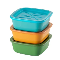 Set 3 Contenitori Quadrati Ermetici con Coperchio Multicolor Everfresh
