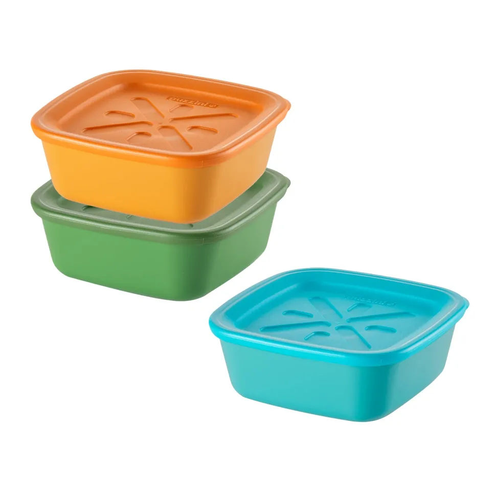 Set 3 Contenitori Quadrati Ermetici con Coperchio Multicolor Everfresh