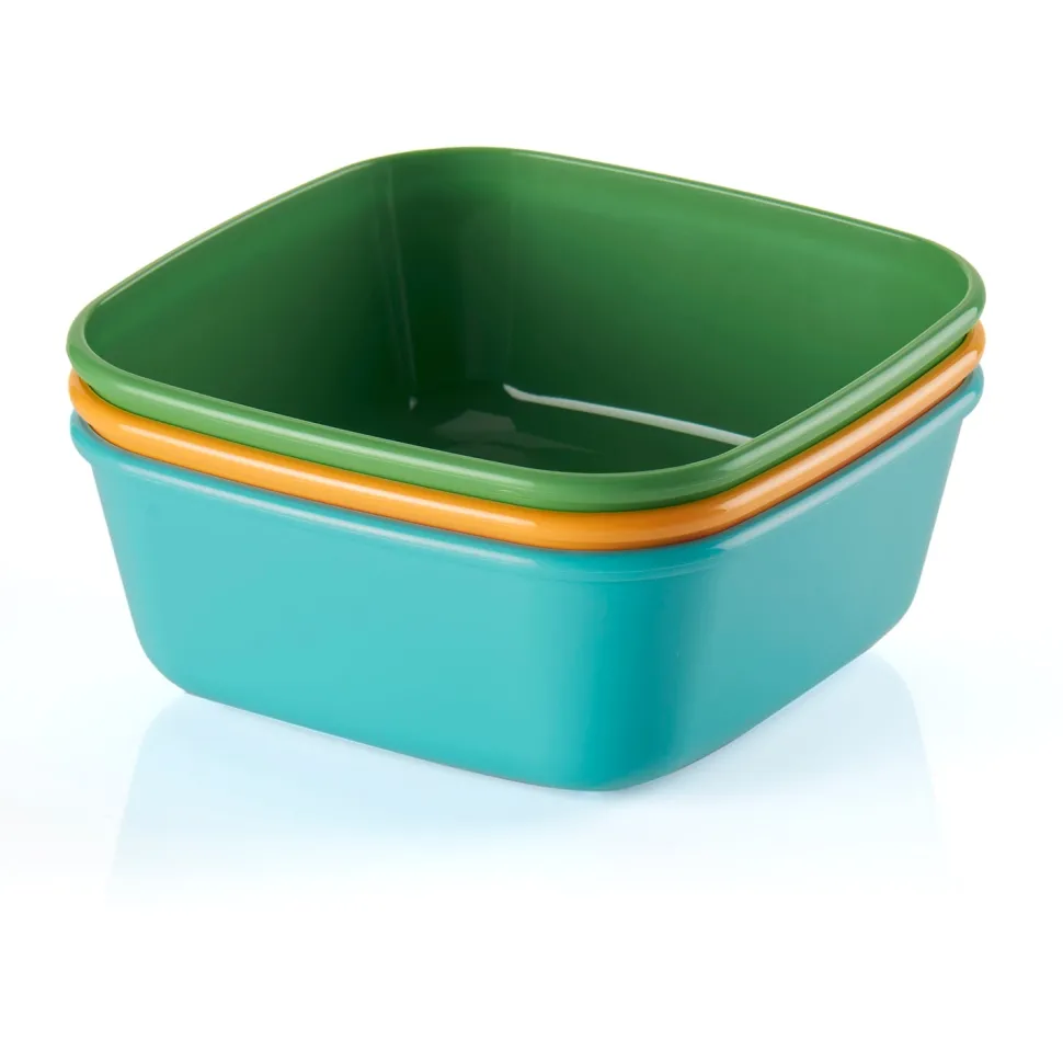 Set 3 Contenitori Quadrati Ermetici con Coperchio Multicolor Everfresh