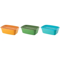 Set 3 Contenitori Rettangolari Ermetici Everfresh con Coperchio Multicolor