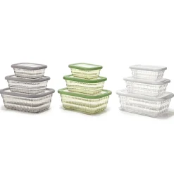 Set 3 Contenitori Rettangolari Ermetici Trasparenti Linea Timeless