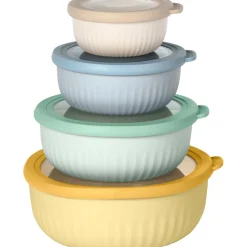 Set 4 Contenitori Rotondi con Coperchi Ermetici Multicolor Linea Timeless