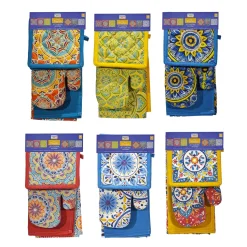 Set Cucina in Cotone Linea Mandala 4 pezzi