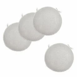 Set 4 cuscini rotondi Panarea per sedia grigio chiaro diametro 39 cm