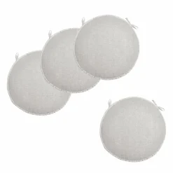 Set 4 cuscini rotondi Panarea per sedia grigio chiaro diametro 39 cm