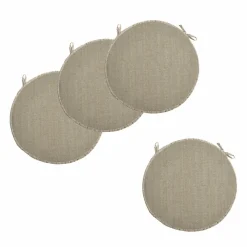 Set 4 cuscini rotondi Panarea per sedia Tortora diametro 39cm