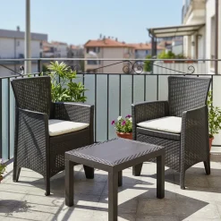 Set da giardino Forest 3 Pezzi Marrone Linea Rattan