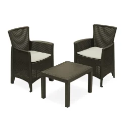 Set da giardino Forest 3 Pezzi Marrone Linea Rattan