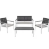 Set da giardino in acciaio Bianco con Doghe Effetto Legno Antracite