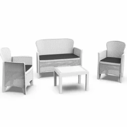 Set da giardino Jungle Bianco Linea Rattan