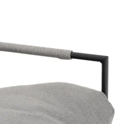 Set da giardino 4 pezzi con Struttura in Acciaio Antracite, top in vetro e cuscini Grigio Chiaro