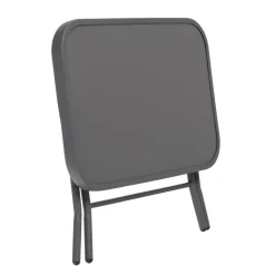 Set da giardino 4 pezzi con Struttura in Acciaio Antracite, Tavolino con top in vetro e cuscini Tortora