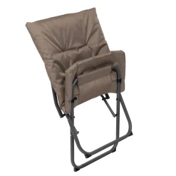 Set da giardino 4 pezzi con Struttura in Acciaio Antracite, Tavolino con top in vetro e cuscini Tortora